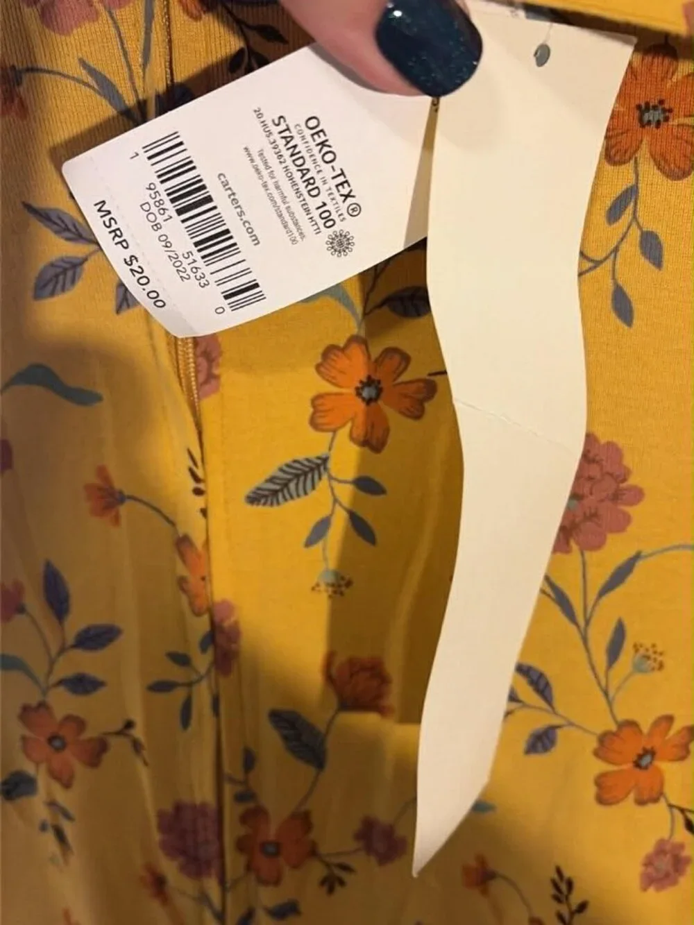 NWT Carter's Pumpkin Floral Footie Pajamas